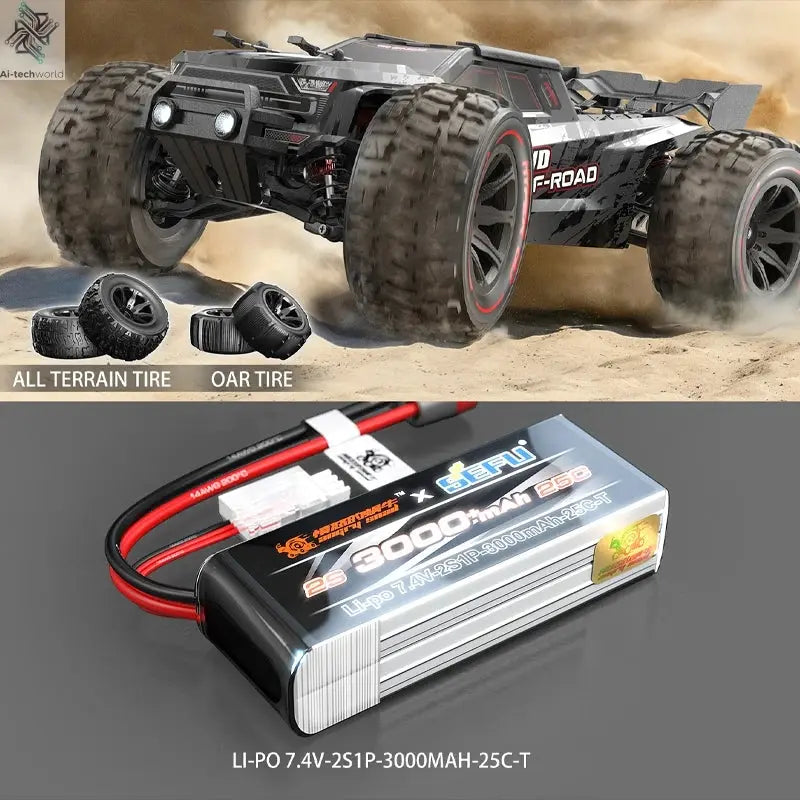 MJX 14209 14210 V3.0 1/14 RC Car 75km/h Brushless Hyper Go 2.4G Remote Control 4WD Off-road Racing RC Truck Electric Hobby Toy Ai-TechWorld 