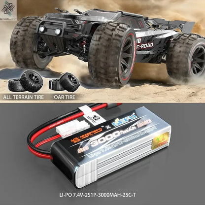 MJX 14209 14210 V3.0 1/14 RC Car 75km/h Brushless Hyper Go 2.4G Remote Control 4WD Off-road Racing RC Truck Electric Hobby Toy Ai-TechWorld 