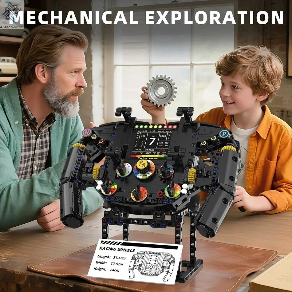 MOC Technical Racing Cars Steering Wheel Model Building Blocks Bricks Toys Creative Phone Holder Home Ornaments Kids Adults Gift Ai-TechWorld 