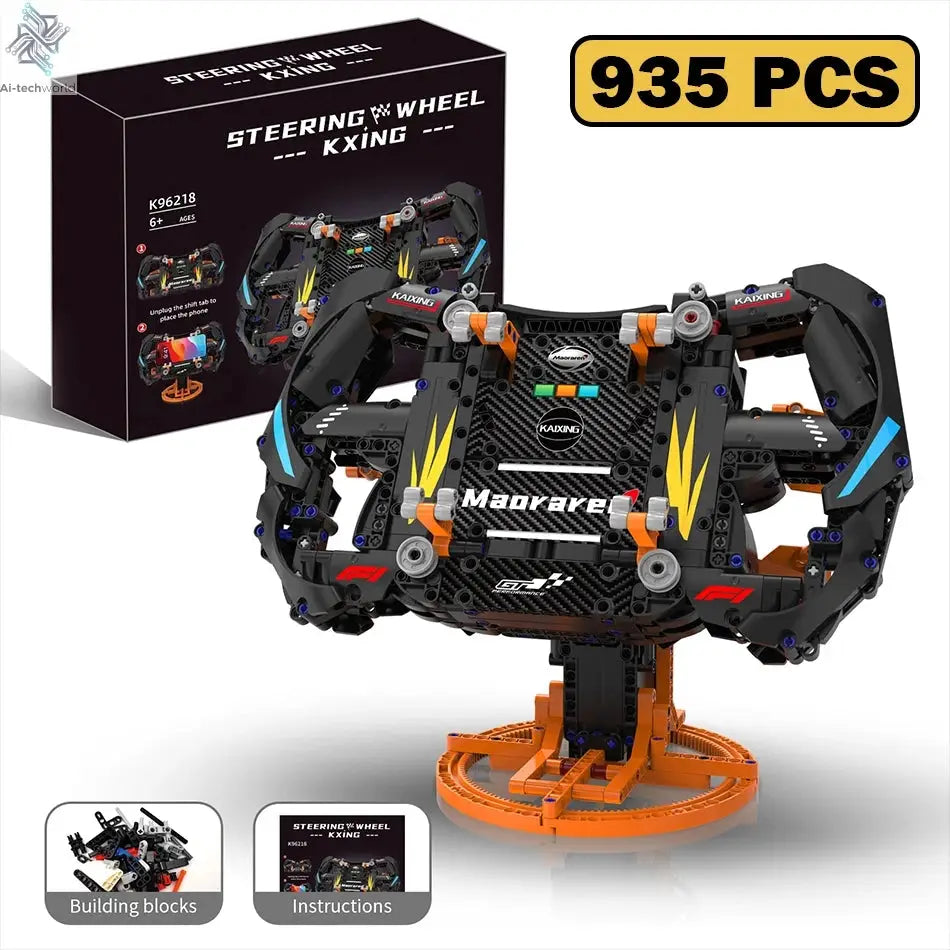 MOC Technical Racing Cars Steering Wheel Model Building Blocks Bricks Toys Creative Phone Holder Home Ornaments Kids Adults Gift Ai-TechWorld 