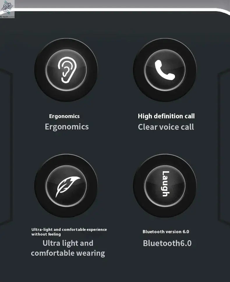 MONSTER AC530 Earphones Bluetooth 6.0 IPX5 Waterproof Double Fold Ear Hanging Bone Conduction Sports Running Headphones Gifts - Ai-TechWorld