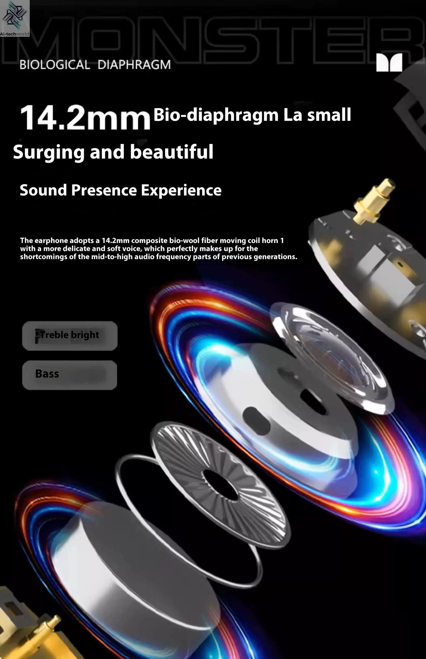 MONSTER AC530 Earphones Bluetooth 6.0 IPX5 Waterproof Double Fold Ear Hanging Bone Conduction Sports Running Headphones Gifts - Ai-TechWorld