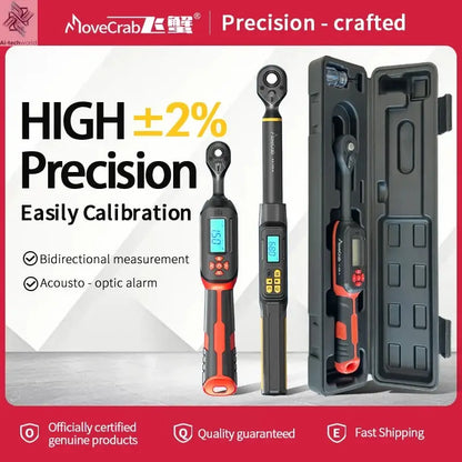 MOVECRAB Digital Torque Wrench 1.5-340N.m with Preset Values 2% Accuracy Buzzer and LED Flash Notification Ai-TechWorld 