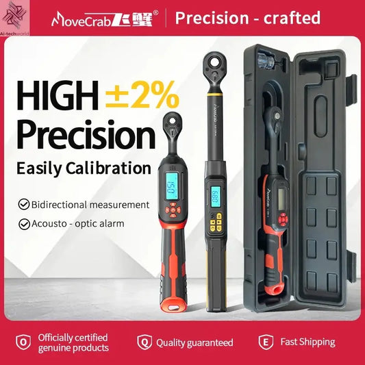 MOVECRAB Digital Torque Wrench 1.5-340N.m with Preset Values 2% Accuracy Buzzer and LED Flash Notification Ai-TechWorld 