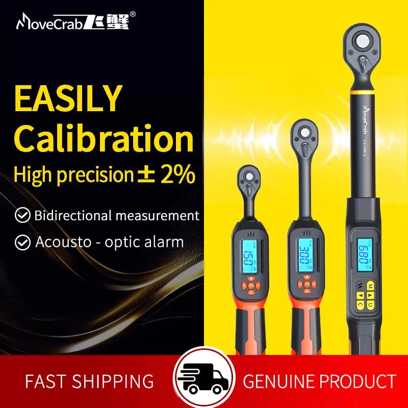 MOVECRAB Digital Torque Wrench 1.5-340N.m with Preset Values 2% Accuracy Buzzer and LED Flash Notification Ai-TechWorld 