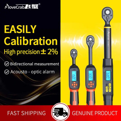 MOVECRAB Digital Torque Wrench 1.5-340N.m with Preset Values 2% Accuracy Buzzer and LED Flash Notification Ai-TechWorld 