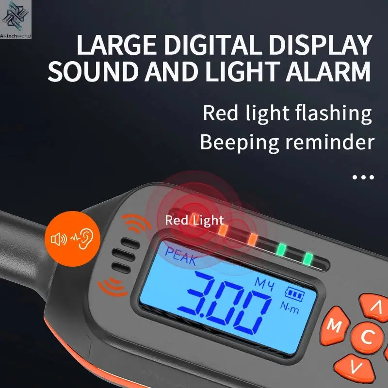 MOVECRAB Digital Torque Wrench 1.5-340N.m with Preset Values 2% Accuracy Buzzer and LED Flash Notification Ai-TechWorld 