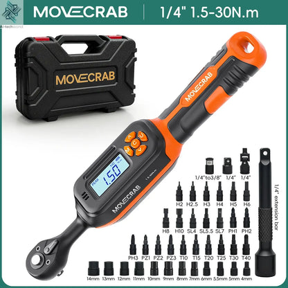MOVECRAB Digital Torque Wrench 1.5-340N.m with Preset Values 2% Accuracy Buzzer and LED Flash Notification Ai-TechWorld 