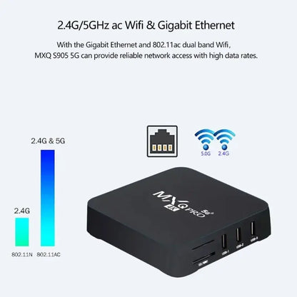 MXQ PRO TV BOX Android S905L 2.4G&5G WiFi Original Quad Core Youtube Media Player Mxq Pro 4K Set Top Box IPTV Netflix YouTube Ai-TechWorld 