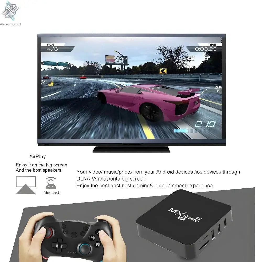 MXQ PRO TV BOX Android S905L 2.4G&5G WiFi Original Quad Core Youtube Media Player Mxq Pro 4K Set Top Box IPTV Netflix YouTube Ai-TechWorld 