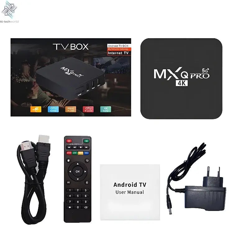 MXQ PRO TV BOX Android S905L 2.4G&5G WiFi Original Quad Core Youtube Media Player Mxq Pro 4K Set Top Box IPTV Netflix YouTube Ai-TechWorld 