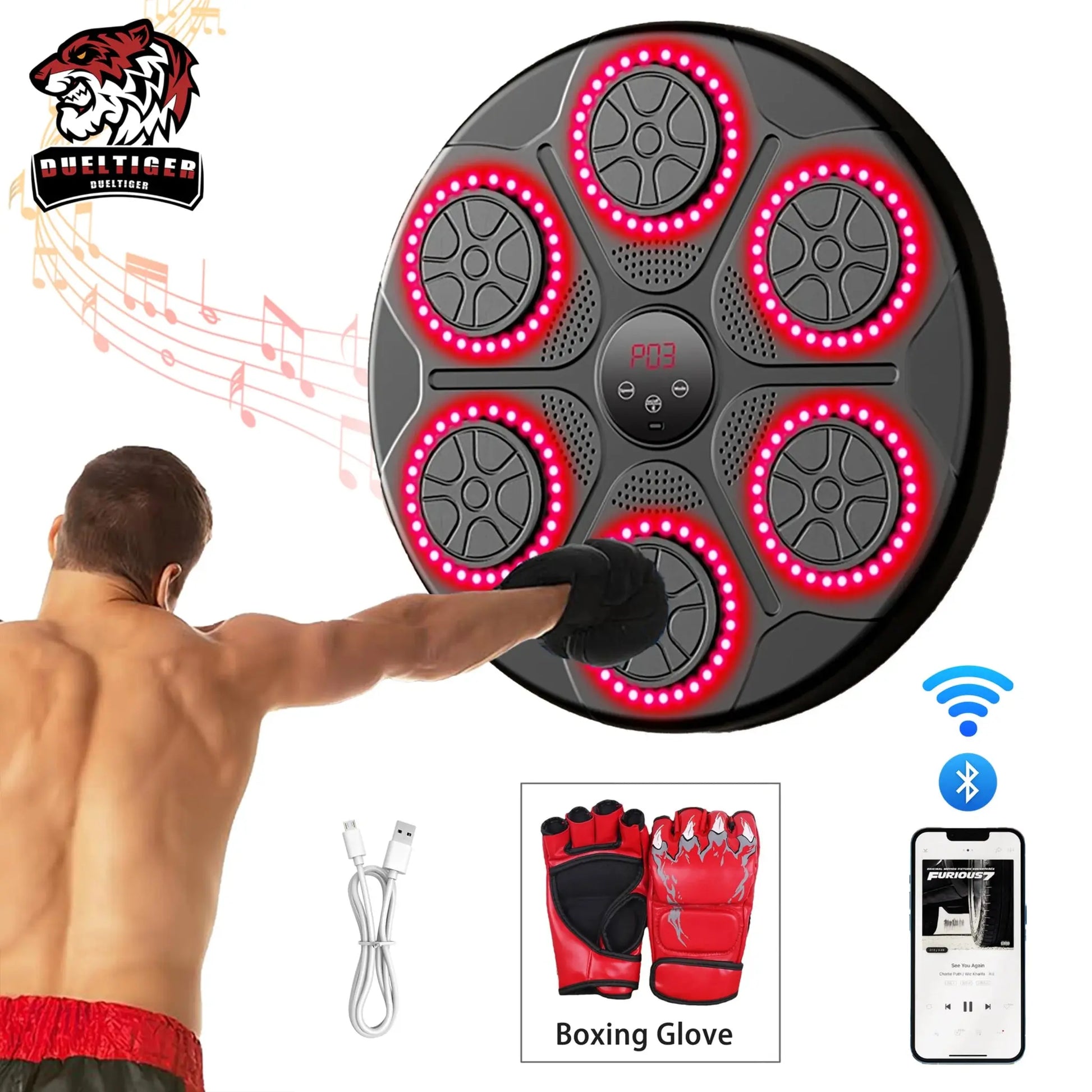 Machine Smart Bluetooth Wall - Mounted Music Boxing Trainer - Ai - TechWorld