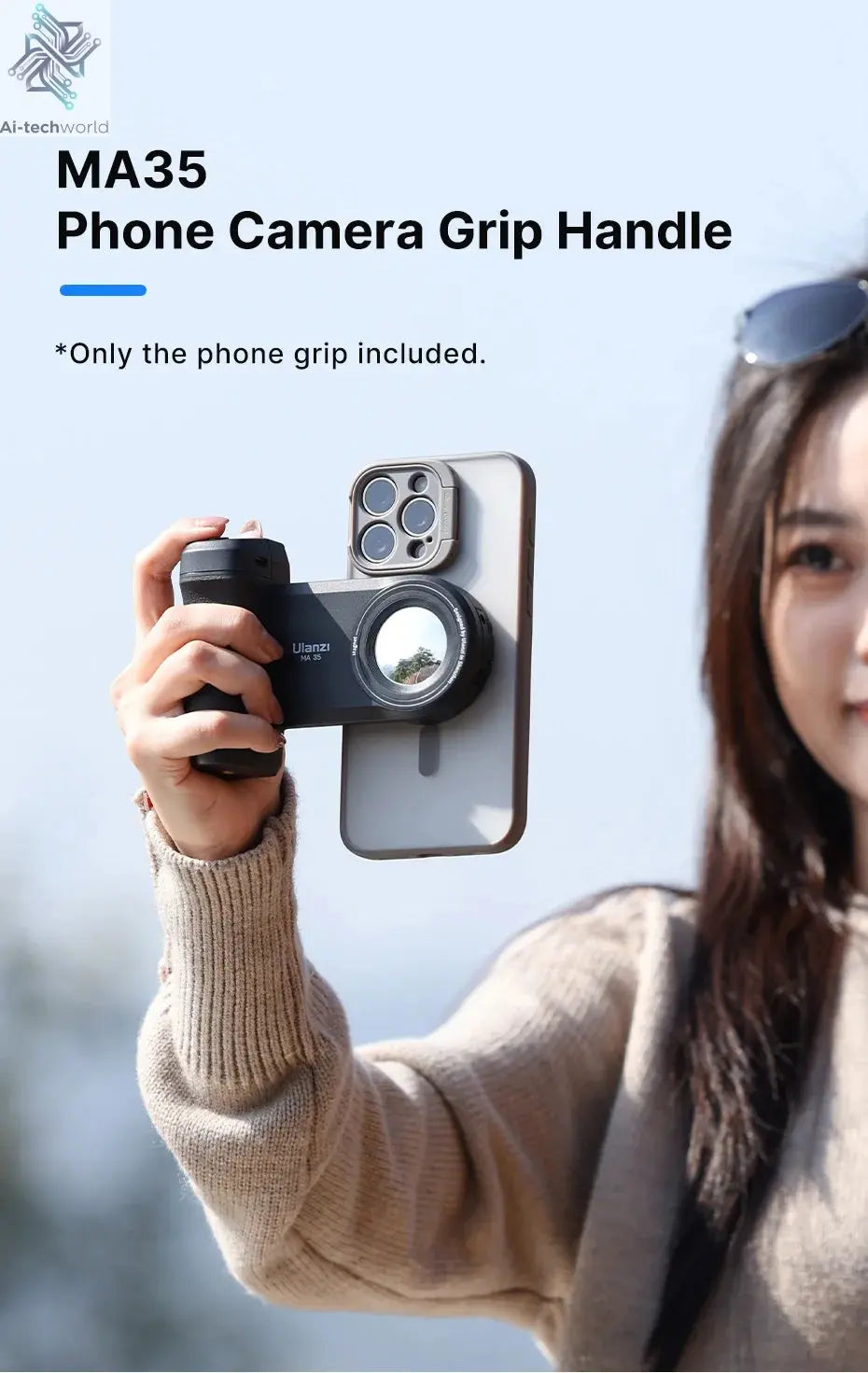MagSafe Bluetooth Selfie Handle Grip Camera Shutter Stabilizer for Smartphones Ai-TechWorld 
