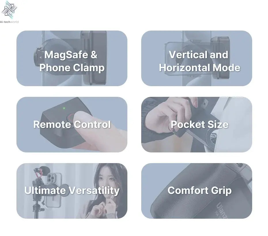 MagSafe Bluetooth Selfie Handle Grip Camera Shutter Stabilizer for Smartphones Ai-TechWorld 