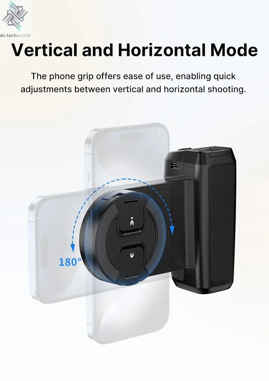 MagSafe Bluetooth Selfie Handle Grip Camera Shutter Stabilizer for Smartphones Ai-TechWorld 