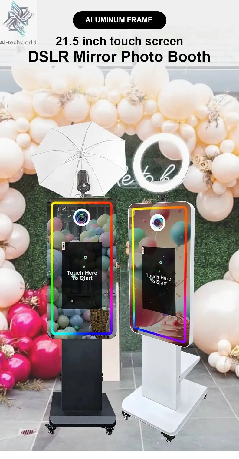 Magic Mirror Photobooth Machine LCD Touch Screen Wedding Party DSLR Selfie Photo Booth with Free Software Ai-TechWorld 