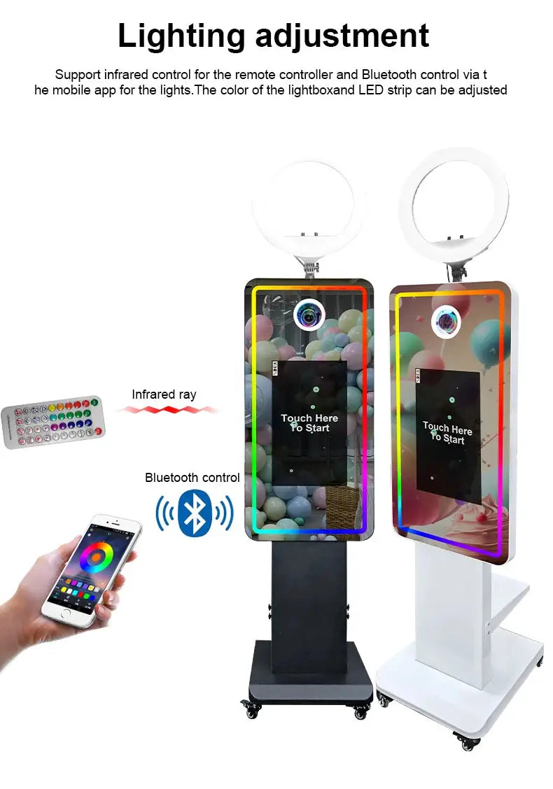 Magic Mirror Photobooth Machine LCD Touch Screen Wedding Party DSLR Selfie Photo Booth with Free Software Ai-TechWorld 