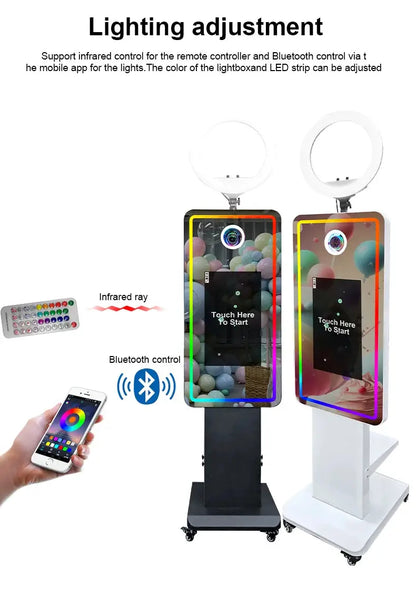 Magic Mirror Photobooth Machine LCD Touch Screen Wedding Party DSLR Selfie Photo Booth with Free Software Ai-TechWorld 