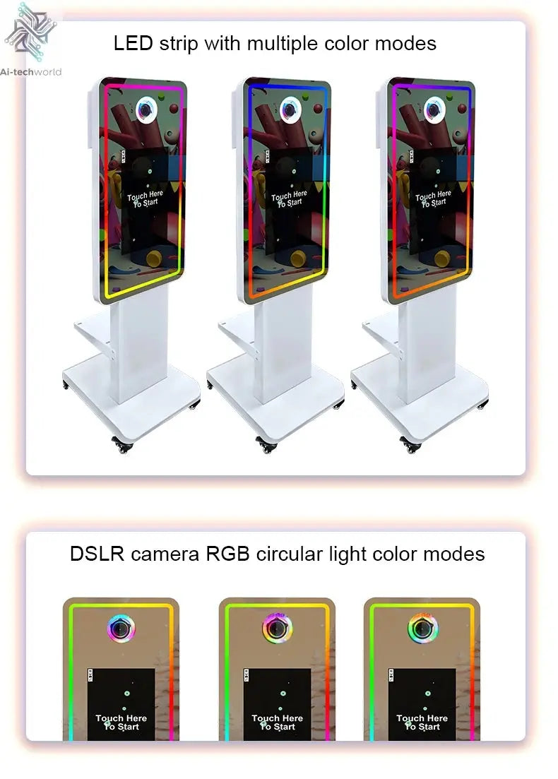 Magic Mirror Photobooth Machine LCD Touch Screen Wedding Party DSLR Selfie Photo Booth with Free Software Ai-TechWorld 