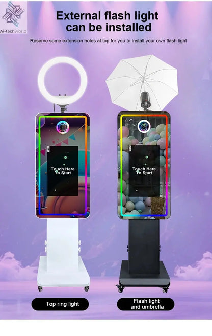 Magic Mirror Photobooth Machine LCD Touch Screen Wedding Party DSLR Selfie Photo Booth with Free Software Ai-TechWorld 