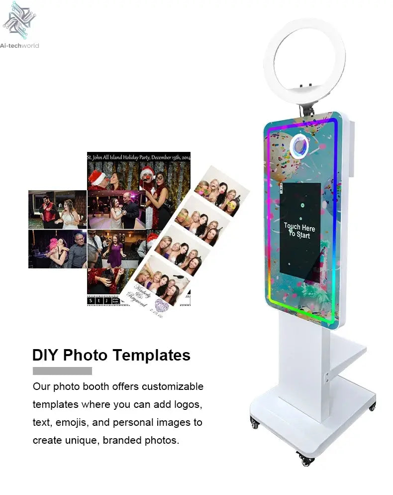 Magic Mirror Photobooth Machine LCD Touch Screen Wedding Party DSLR Selfie Photo Booth with Free Software Ai-TechWorld 