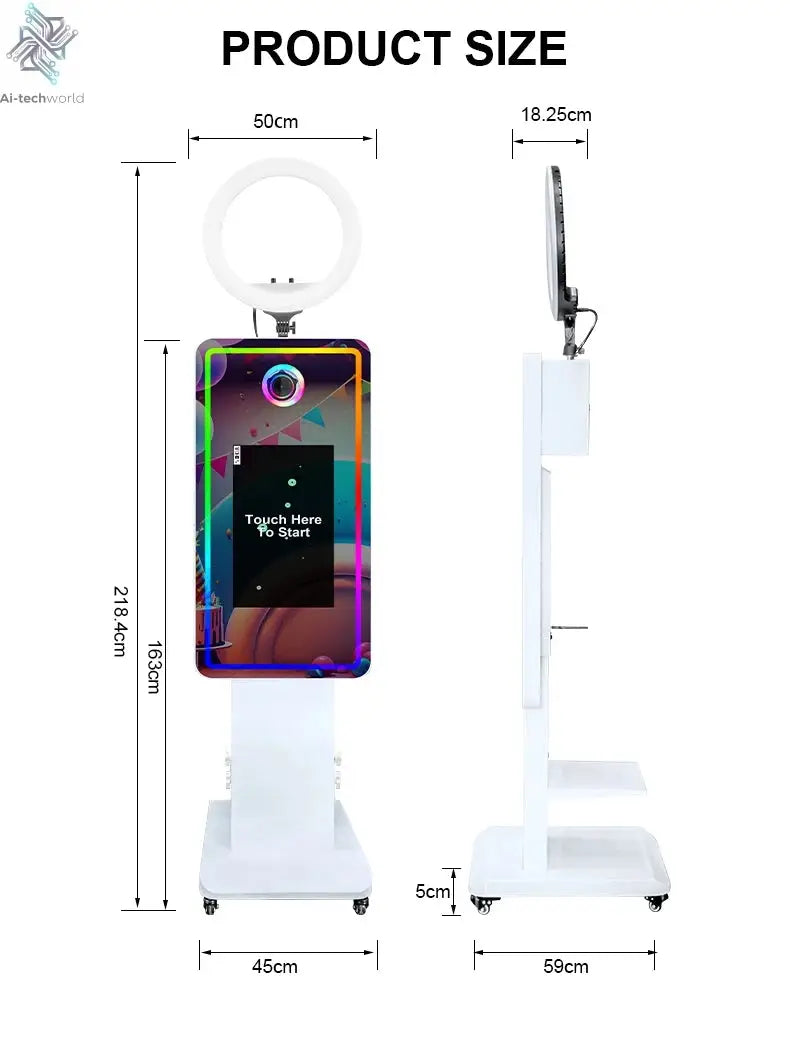 Magic Mirror Photobooth Machine LCD Touch Screen Wedding Party DSLR Selfie Photo Booth with Free Software Ai-TechWorld 