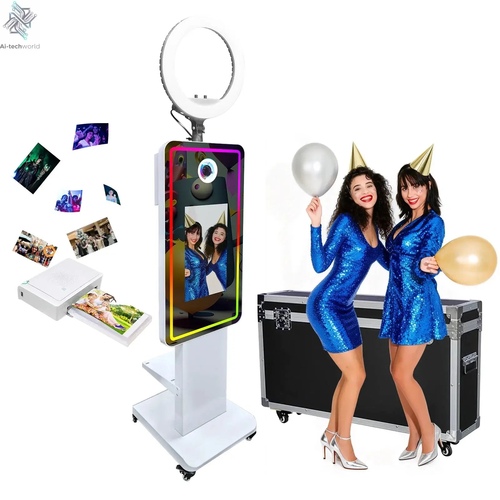 Magic Mirror Photobooth Machine LCD Touch Screen Wedding Party DSLR Selfie Photo Booth with Free Software Ai-TechWorld 