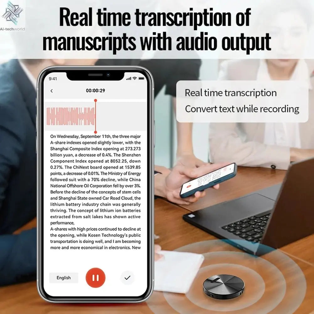 Magnetic AI Voice Recorder with App Control - Ai - TechWorld
