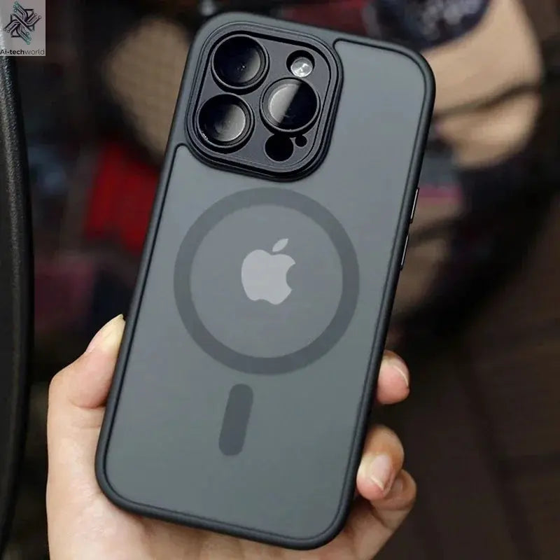 Magnetic Luxury Matte Translucent Armor Shockproof Case For iPhone Ai-TechWorld 