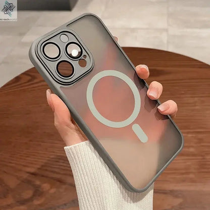 Magnetic Luxury Matte Translucent Armor Shockproof Case For iPhone Ai-TechWorld 