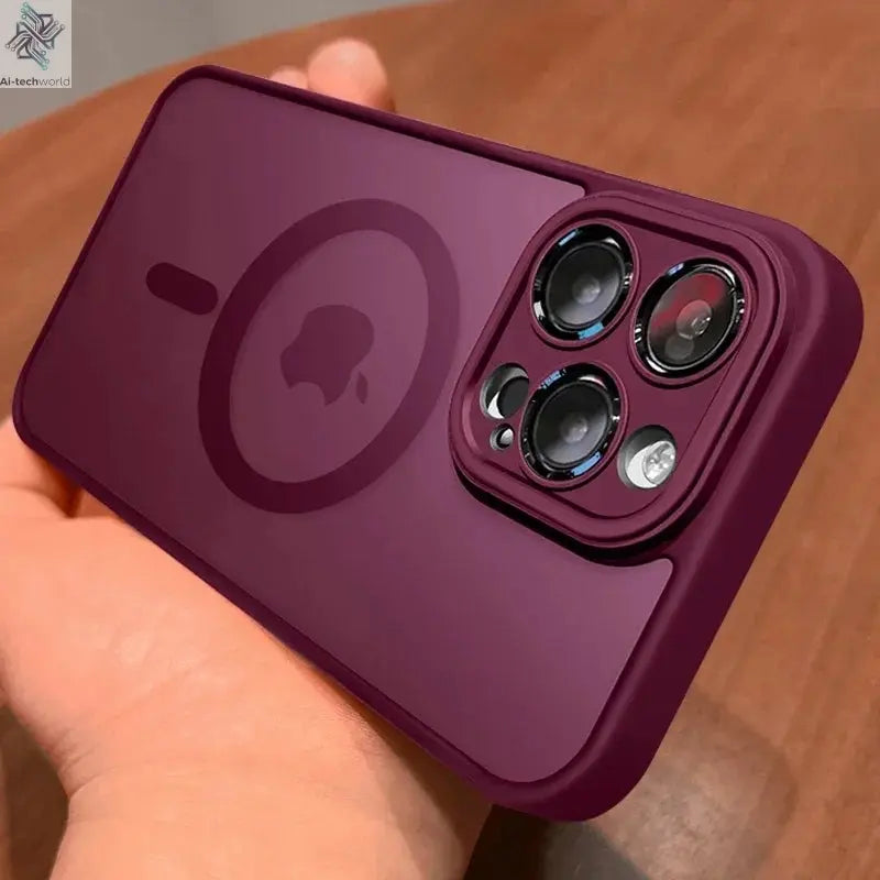 Magnetic Luxury Matte Translucent Armor Shockproof Case For iPhone Ai-TechWorld 