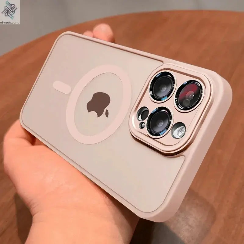 Magnetic Luxury Matte Translucent Armor Shockproof Case For iPhone Ai-TechWorld 