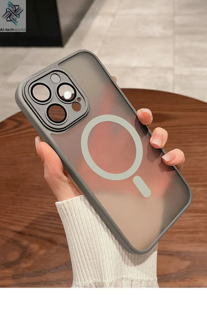Magnetic Luxury Matte Translucent Armor Shockproof Case For iPhone Ai-TechWorld 
