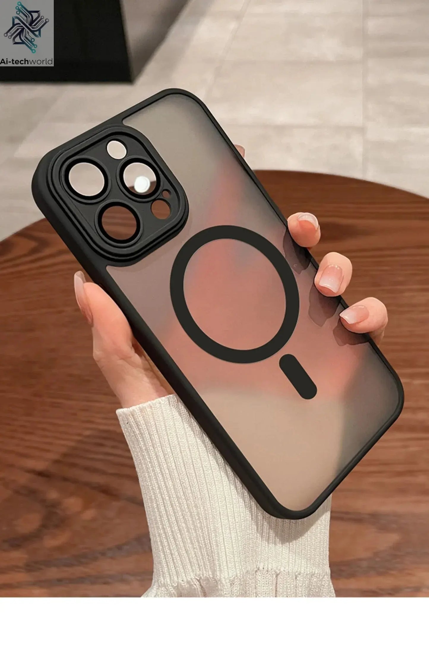 Magnetic Luxury Matte Translucent Armor Shockproof Case For iPhone Ai-TechWorld 