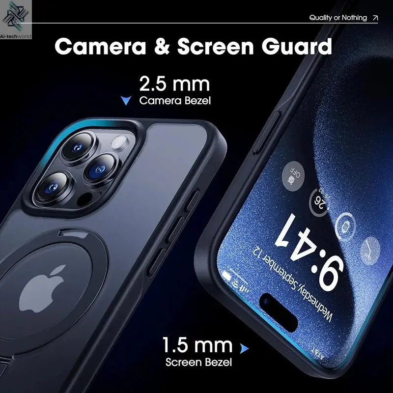 Magnetic Phone Case with Ring Stand for iPhone 17 Pro Max Air 16 16E 15 14 Case Plus 13 11 12 Mobile Cases with Kickstand Ai-TechWorld 