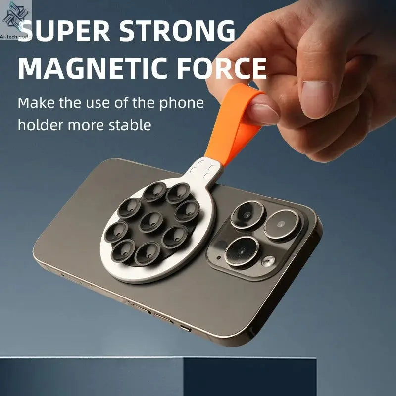Magnetic Phone Holder Super Strong Suction Silicone Phone Case Grip Stand Holder Ai-TechWorld 