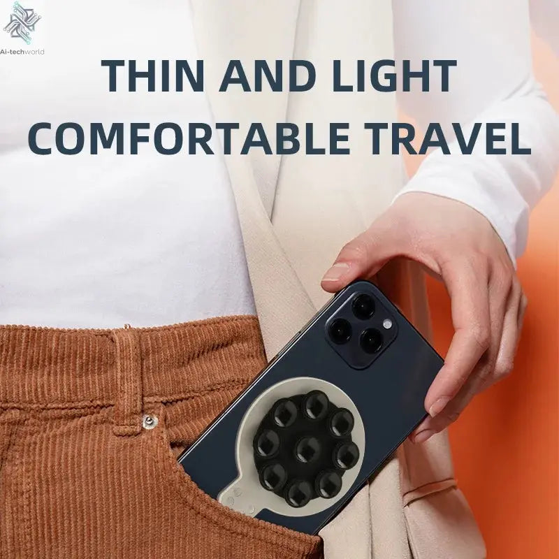 Magnetic Phone Holder Super Strong Suction Silicone Phone Case Grip Stand Holder Ai-TechWorld 