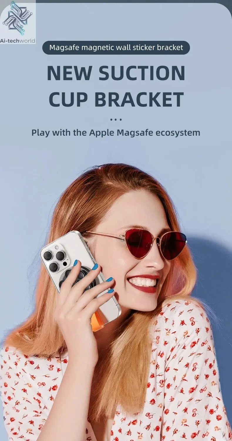 Magnetic Phone Holder Super Strong Suction Silicone Phone Case Grip Stand Holder Ai-TechWorld 