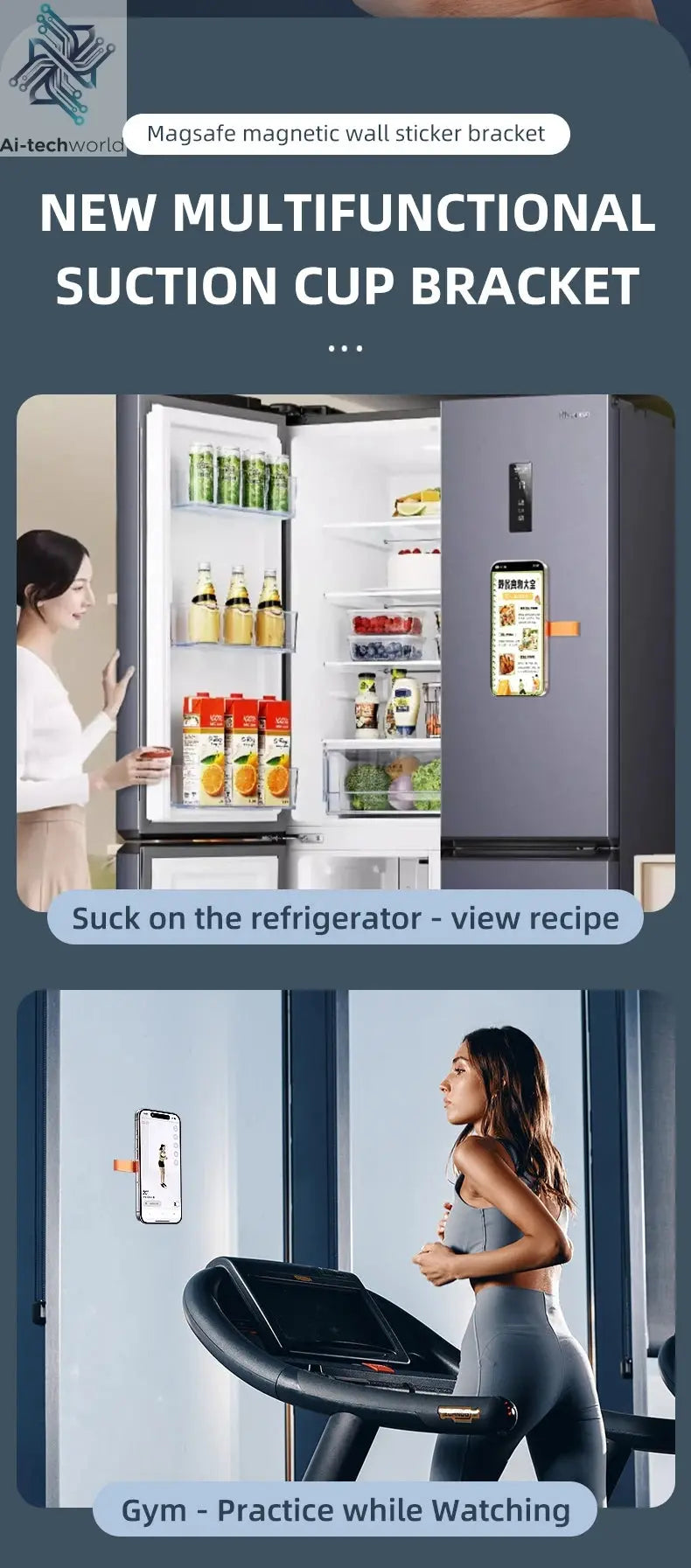 Magnetic Phone Holder Super Strong Suction Silicone Phone Case Grip Stand Holder Ai-TechWorld 