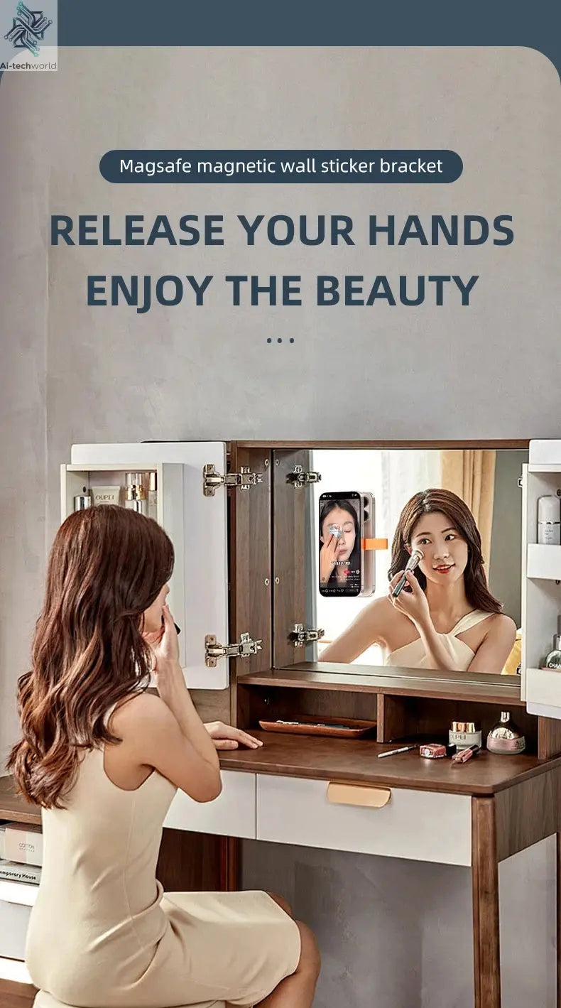 Magnetic Phone Holder Super Strong Suction Silicone Phone Case Grip Stand Holder Ai-TechWorld 