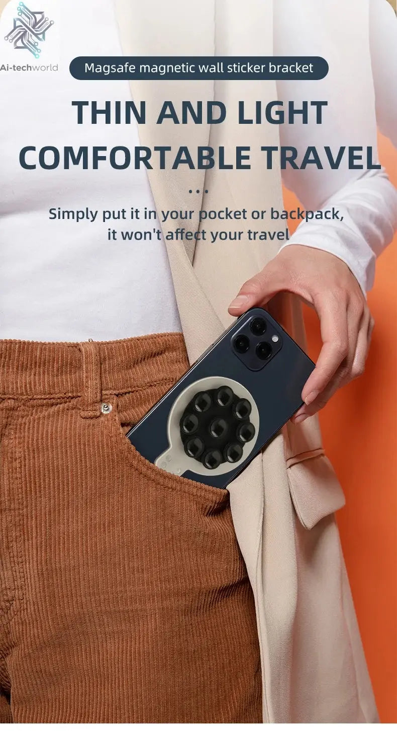 Magnetic Phone Holder Super Strong Suction Silicone Phone Case Grip Stand Holder Ai-TechWorld 