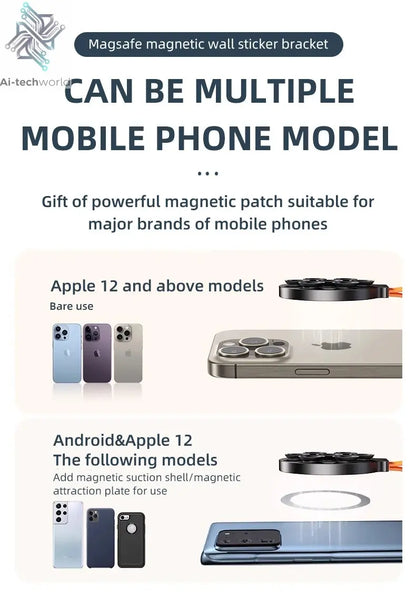 Magnetic Phone Holder Super Strong Suction Silicone Phone Case Grip Stand Holder Ai-TechWorld 