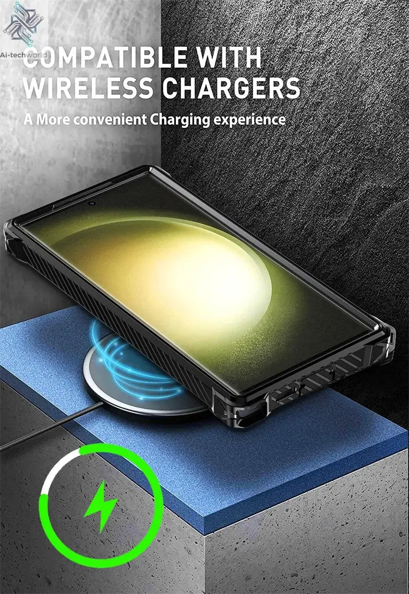 Magnetic Suction Mecha Metal Stand Phone Case For Samsung Galaxy S21 S22 S23 S24 Ultra Plus Anti Drop And Dustproof Back Cover Ai-TechWorld 