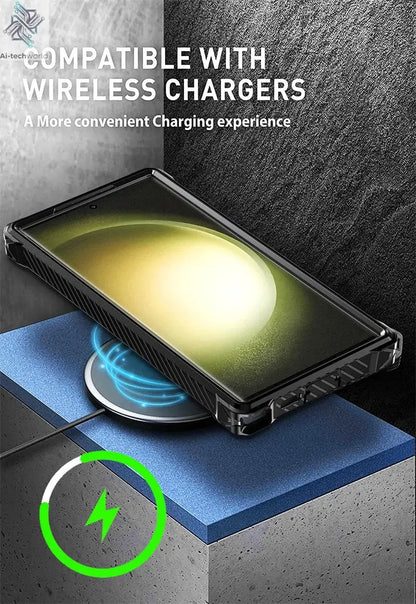 Magnetic Suction Mecha Metal Stand Phone Case For Samsung Galaxy S21 S22 S23 S24 Ultra Plus Anti Drop And Dustproof Back Cover Ai-TechWorld 