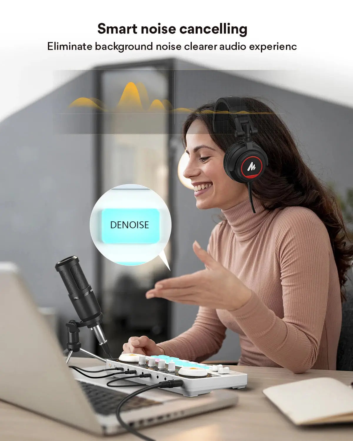 Maono AM200-S1 Sound Card Microphone Set MaonoCaster Audio Interface with Condenser Mic for Live Streaming,Recording,PC\Phone Ai-TechWorld 