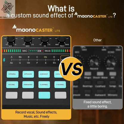 Maono AM200-S1 Sound Card Microphone Set MaonoCaster Audio Interface with Condenser Mic for Live Streaming,Recording,PC\Phone Ai-TechWorld 