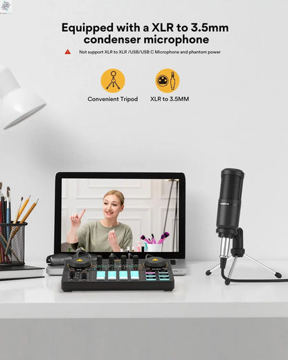 Maono AM200-S1 Sound Card Microphone Set MaonoCaster Audio Interface with Condenser Mic for Live Streaming,Recording,PC\Phone Ai-TechWorld 