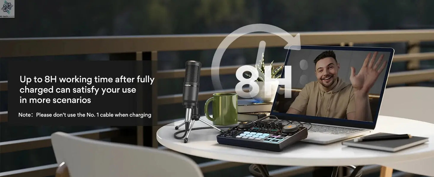 Maono AM200-S1 Sound Card Microphone Set MaonoCaster Audio Interface with Condenser Mic for Live Streaming,Recording,PC\Phone Ai-TechWorld 