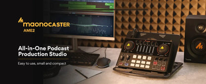 Maono AME2 Audio Interface Sound Card DJ Mixer All in One Portable Podcast Studio for Recording,Live Streaming,Youtube,Guitar,PC Ai-TechWorld 