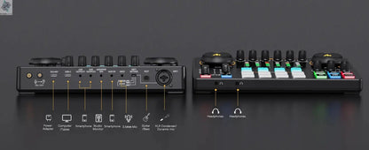Maono AME2 Audio Interface Sound Card DJ Mixer All in One Portable Podcast Studio for Recording,Live Streaming,Youtube,Guitar,PC Ai-TechWorld 